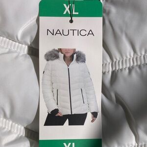 Nautica Women's Puffer Jacket with Faux Fur Trim